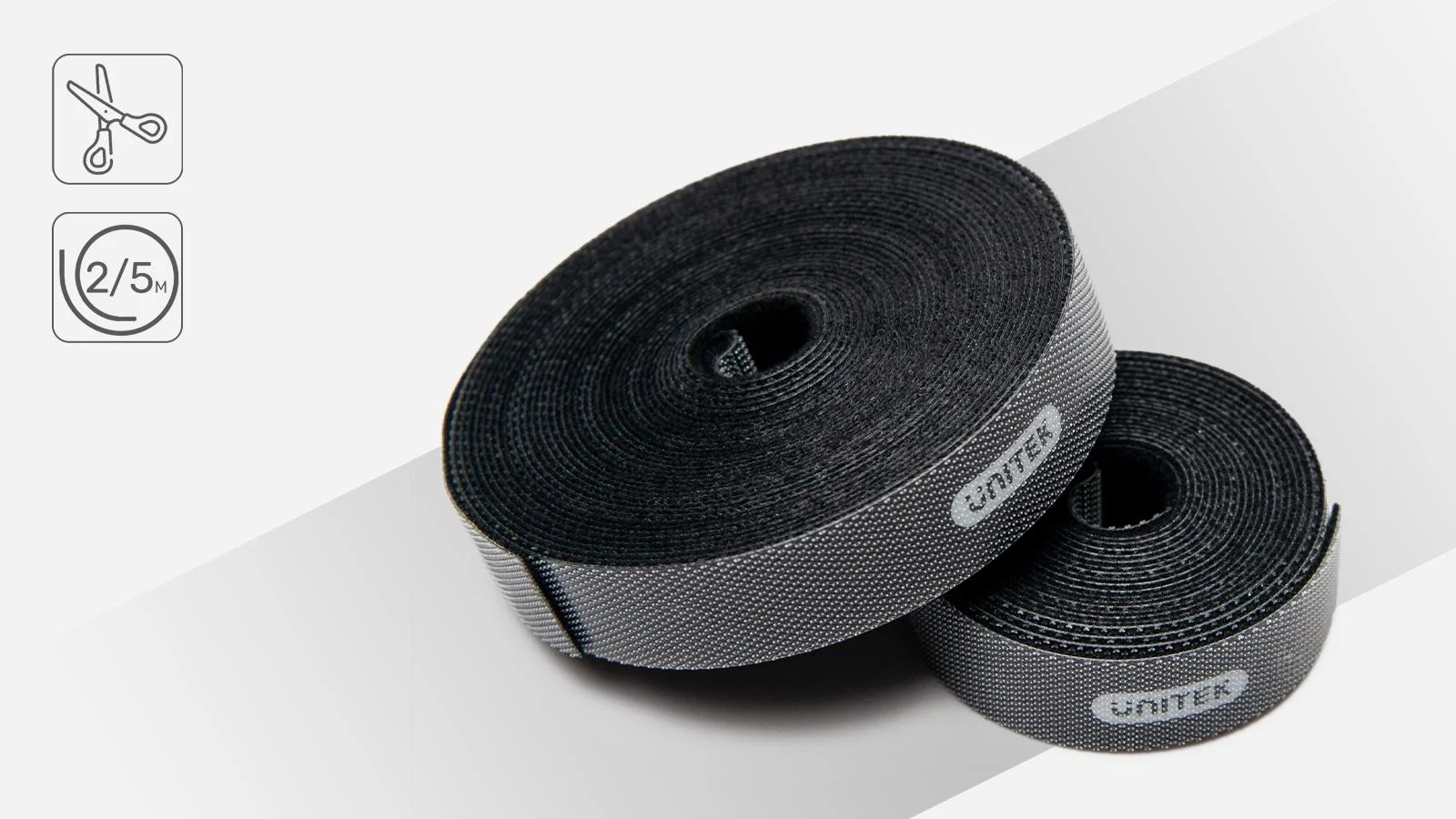 Organizer do kabli Unitek OT142BK rzep czarny 5m