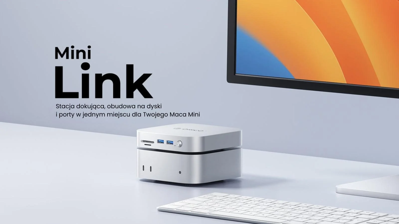 Orico Stacja dokująca do MacMini, USB-C 10 Gbps, z obudową M.2 NVMe, metalowa