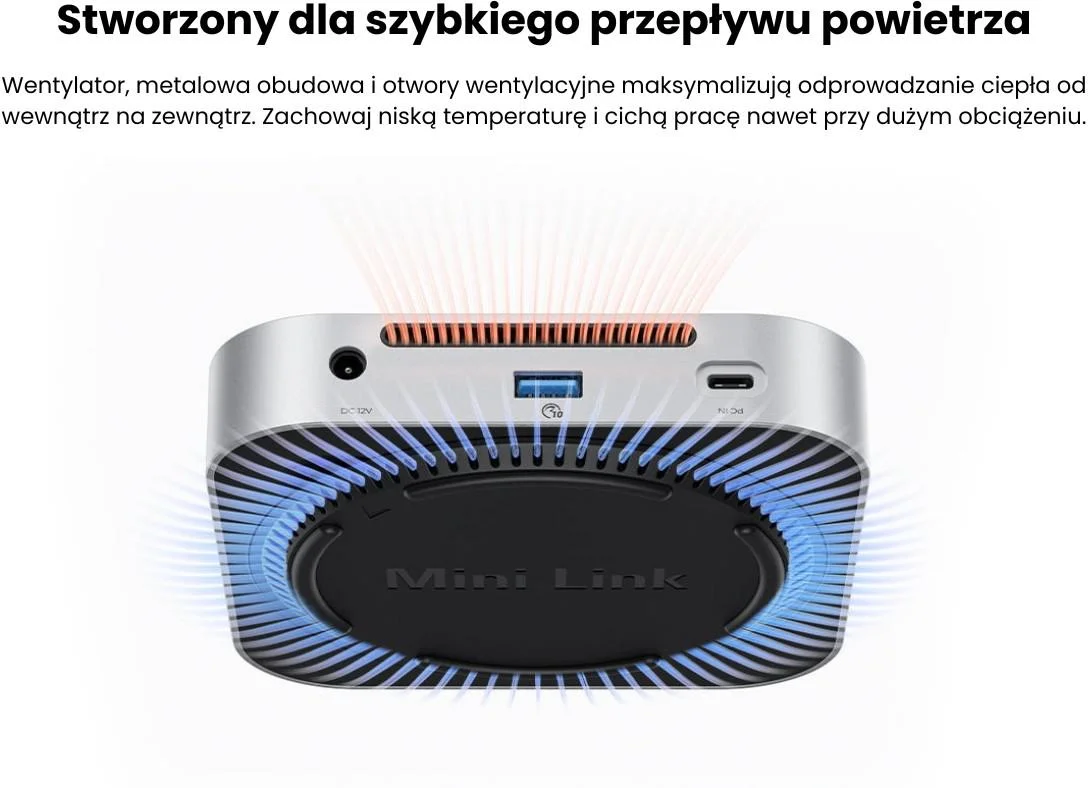 Orico Stacja dokująca do MacMini, USB-C 10 Gbps, z obudową M.2 NVMe, metalowa