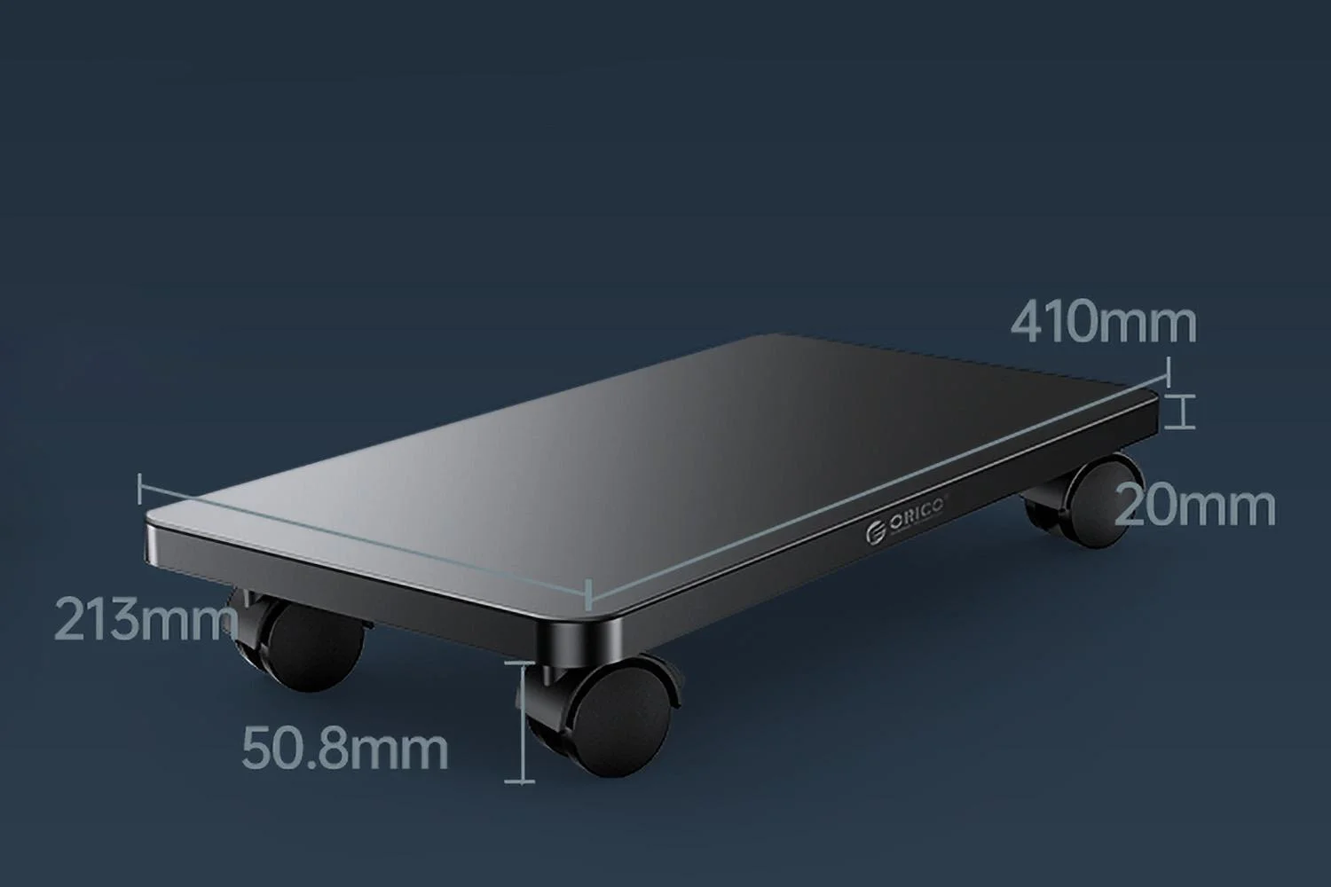 Orico Stojak na komputer PC, stalowy, kółka