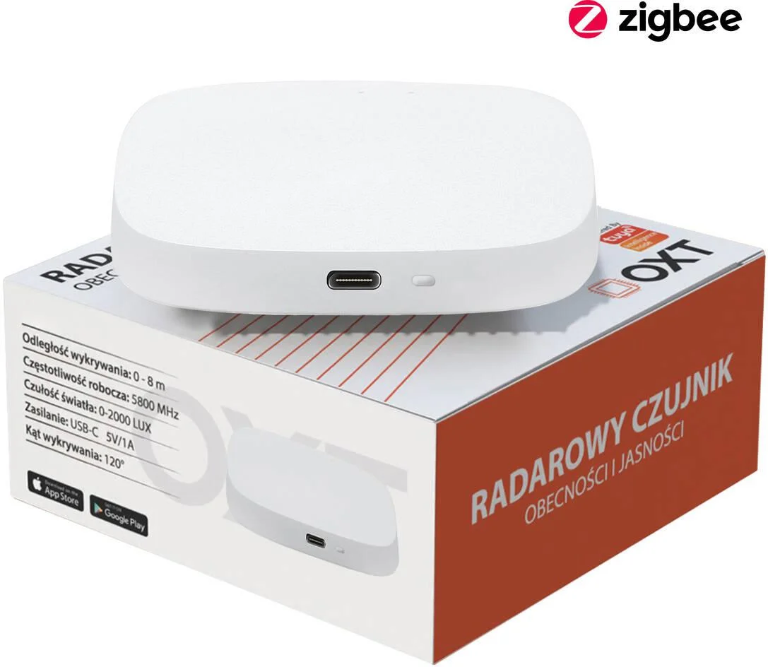 OXT Czujnik radar obecności jasności USB ZigBee TUYA T155