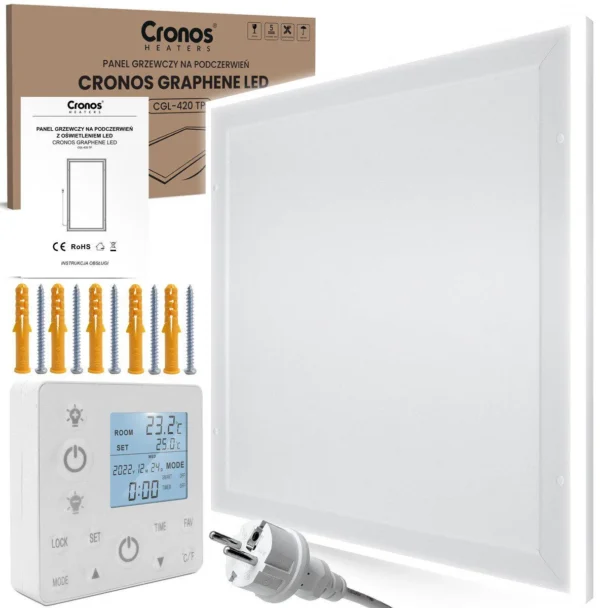 panel grzewczy ir cronos graphene led cgl 420tp white cool 68293def3e4a4e5bb366b8338f154a69