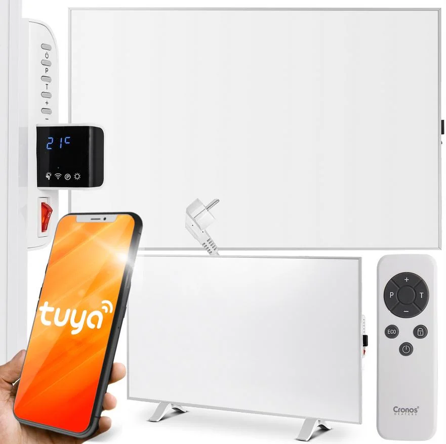 Promiennik podczerwieni 500W CRONOS® Synthelith PRO Wi-Fi CRP-500TWP Grey z nóżkami i pilotem - najważniejsze cechy: