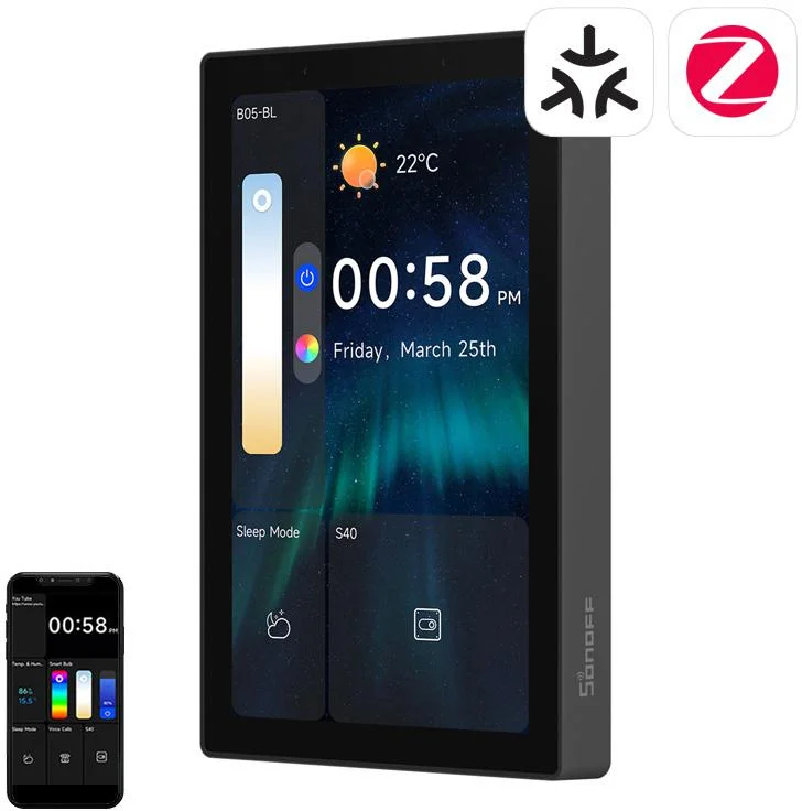Panel sterowania WiFi/Bluetooth/ZigBee Matter SONOFF NSPanel Pro 120 (czarny)
