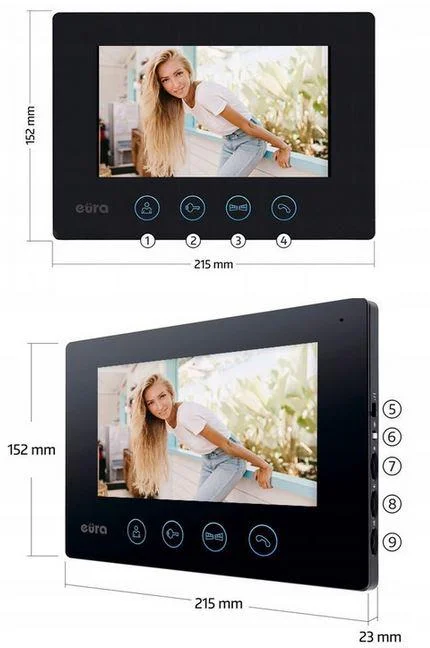 Monitor VDA-41A3 7" - schemat budowy urządzenia: