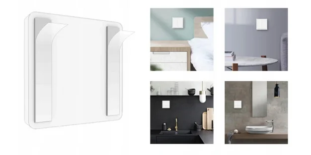 Z zestawie samoprzylepna taśma dwustronna do łatwego montażu