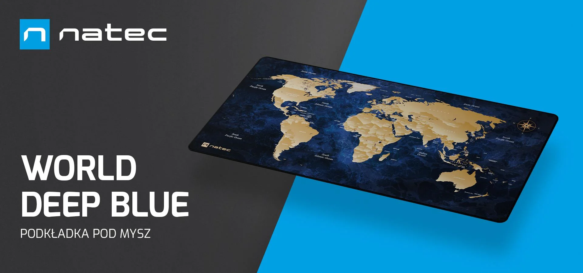 Podkładka pod mysz Natec World Deep Blue 800x400mm