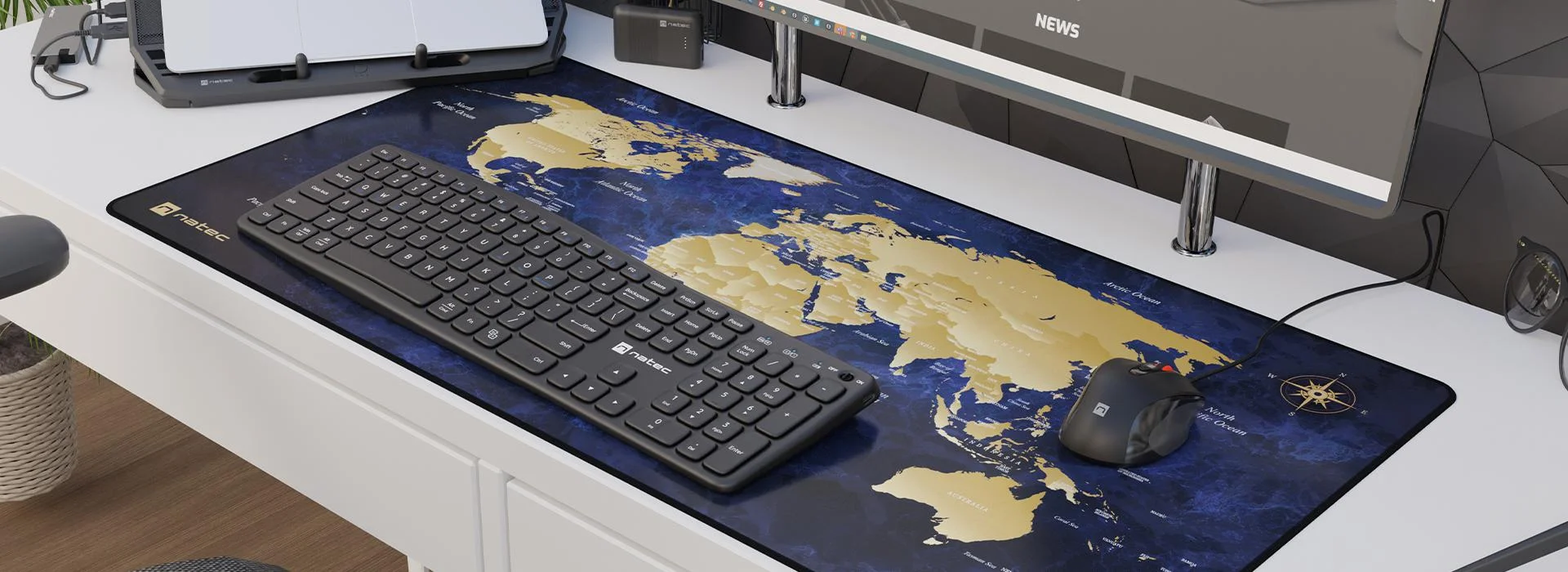 Podkładka pod mysz Natec World Deep Blue 800x400mm