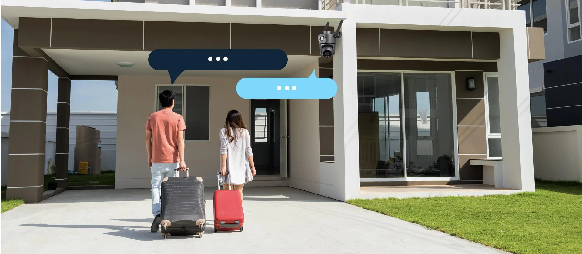 Dwukierunkowa rozmowa – mikrofon i głośnik wbudowane w kamerę