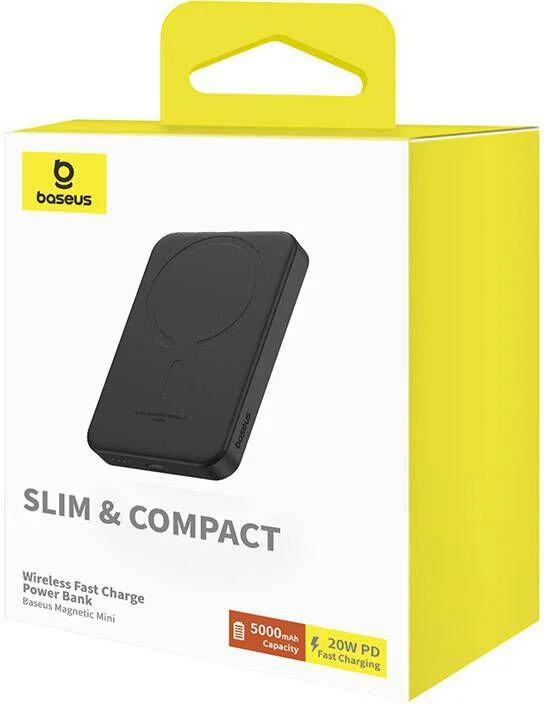 Powerbank Baseus Magnetic Mini P10022107113-00 5000mAh 20W PD ŁADOWANIE INDUKCYJNE Qi USB-C KABEL USB-C – specyfikacja i dane techniczne: