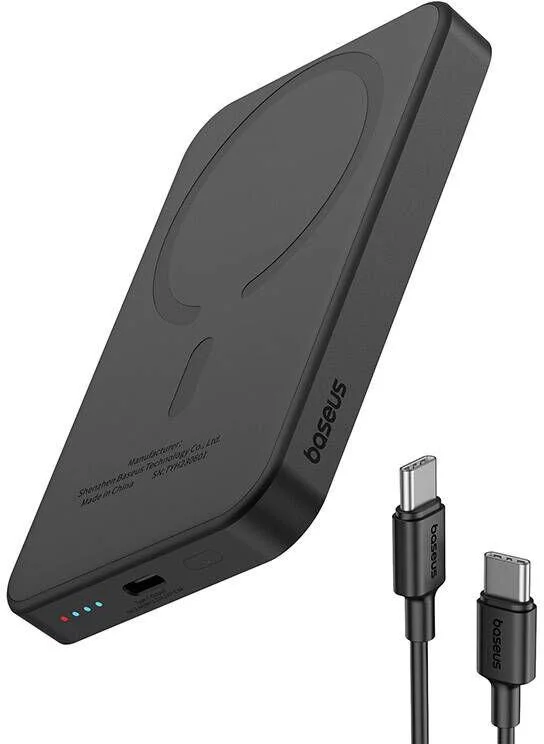 Powerbank Baseus Magnetic Mini P10022107113-00 5000mAh 20W PD ŁADOWANIE INDUKCYJNE Qi USB-C KABEL USB-C – najważniejsze cechy:
