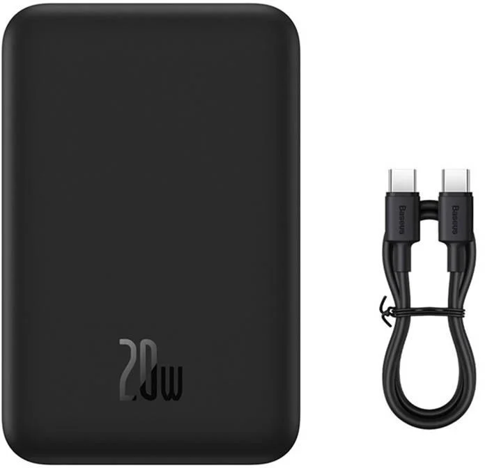 Powerbank Baseus Magnetic Mini PPCX150001 20000mAh 20W PD ŁADOWANIE INDUKCYJNE Qi USB-C KABEL USB-C – najważniejsze cechy: