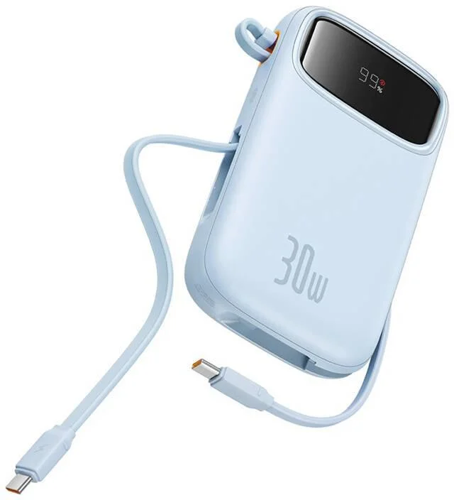 Powerbank Baseus QPow 2 10000mAh 30W z 2 wbudowanymi kablami USB-C - najważniejsze cechy:
