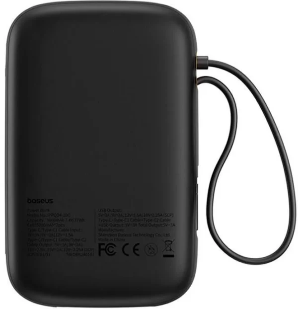 powerbank baseus qpow 2 10000mah 30w z 2 wbudowanymi kablami e5b1964357ac40aa824e2dc6f06d7270