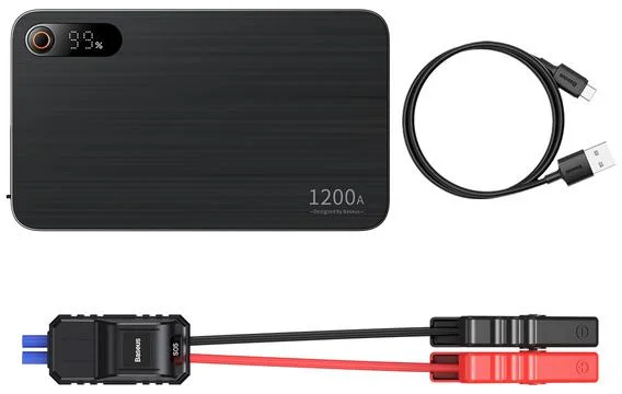 POWERBANK BOOSTER Baseus Super Jump Starter C00245700111-00 12000mAh 12V 1200A + KABLE KROKODYLKI – najważniejsze cechy: