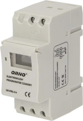 Elektroniczny programator czasowy na szynę DIN, ORNO OR-PRE-414