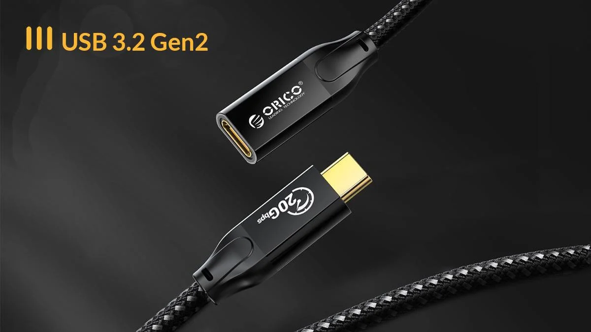 Przedłużacz USB Orico USB-C 3.2 20Gbps, 4K, 100W, 1m