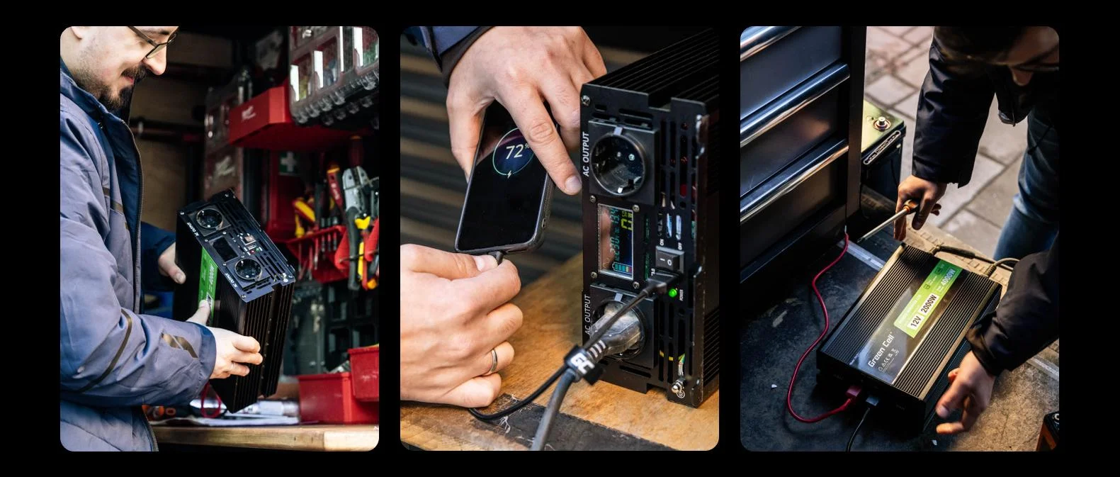 PRZETWORNICA NAPIĘCIA Green Cell PowerInverter LCD 48V / 230V 5000/10000W CZYSTA SINUSOIDA