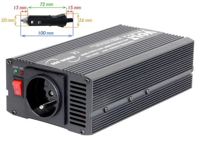 PRZETWORNICA SINUS 600
24V / 230V 300/600W