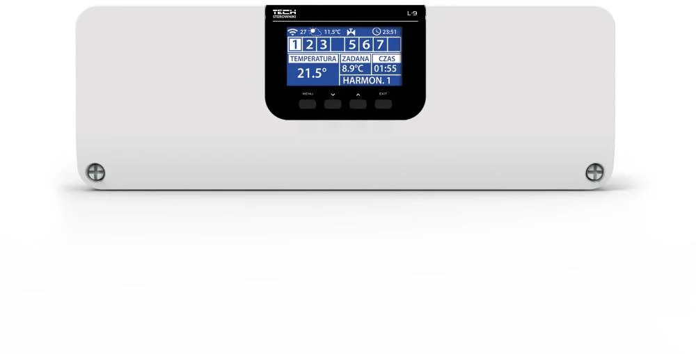 Przewodowo-bezprzewodowy sterownik zaworów termostatycznych (8 sekcji) L-9r Tech sterowniki