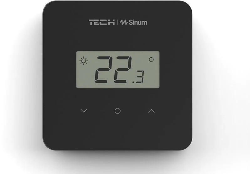 Przewodowy regulator pokojowy sinum czarny R-S2 Tech Sterowniki