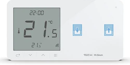Przewodowy regulator pokojowy z włącznikiem rolet biały WZR-02MP Tech Sterowniki