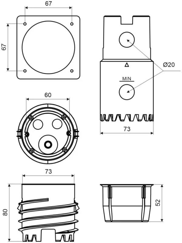 puszka elektroinstalacyjna do izolacji koncowej z otwornica 70f8a2ff4a5b4097bc5441bdf839a398