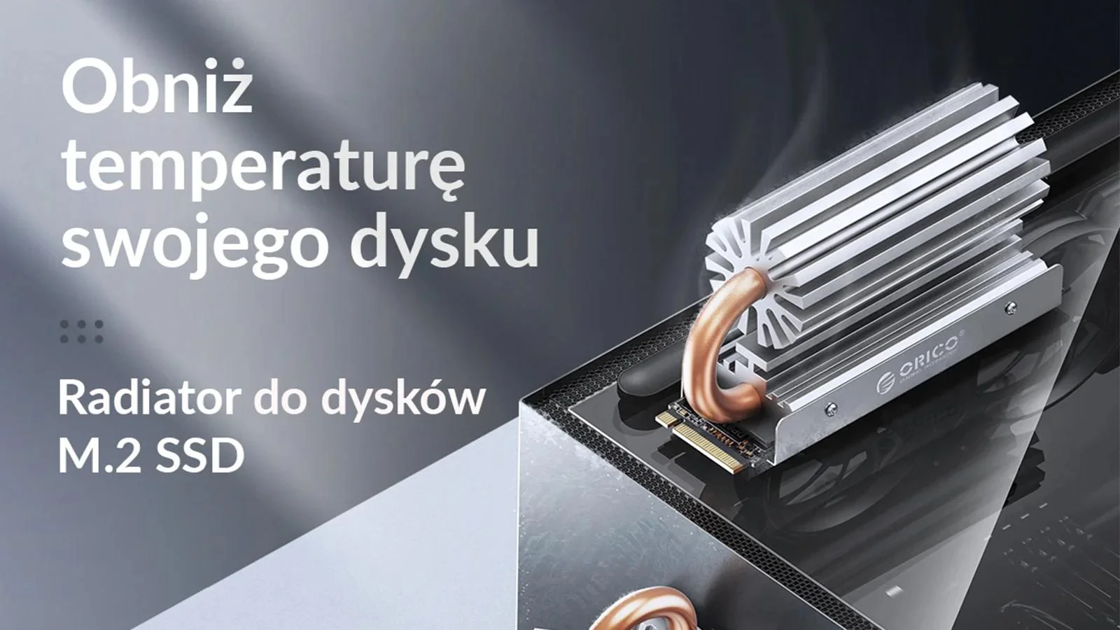 Radiator do dysku M.2 Orico M2HS6-SV-BP miedziany