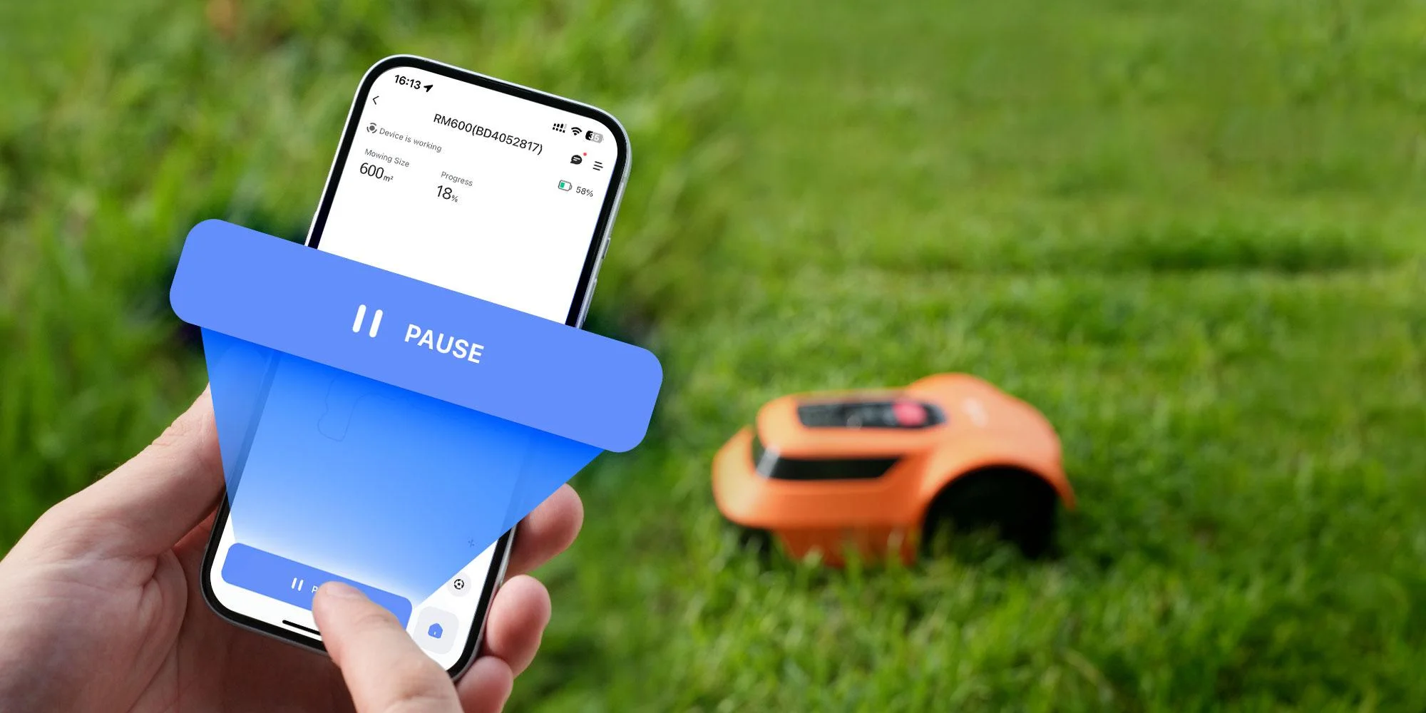 Robot kosi, ty go kontrolujesz