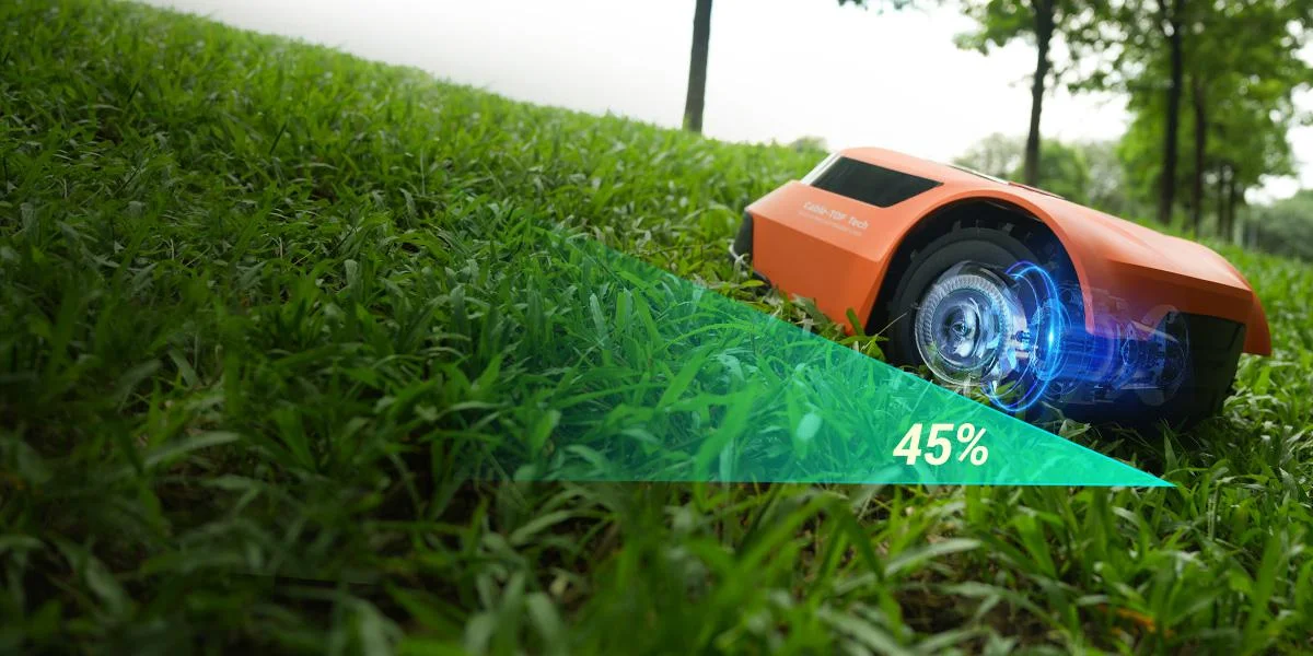 Pokonuje wzniesienia o nachyleniu aż do 45%