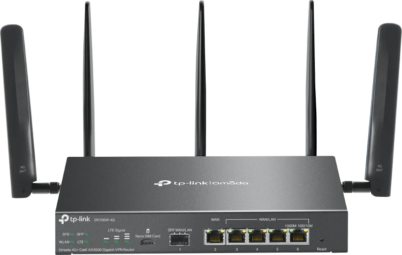 ROUTER TP-LINK 4G LTE Cat6 Omada AX3000 (ER706W-4G)