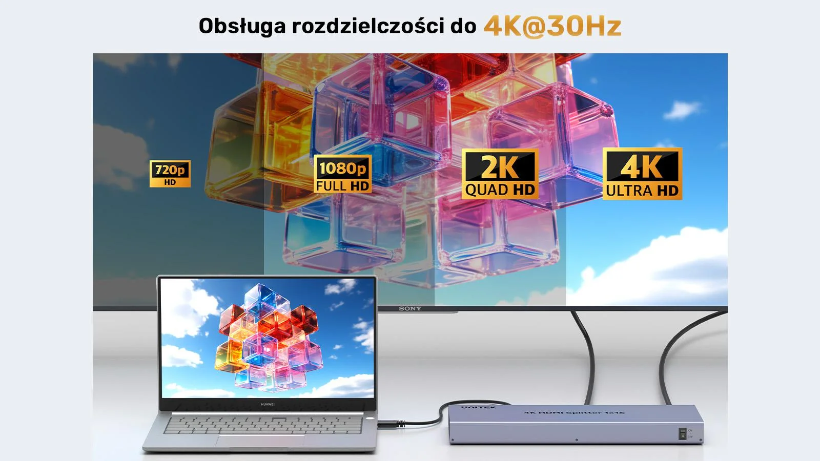 Rozdzielacz HDMI Unitek 4K 1 wejście 16 wyjść 4K@30Hz