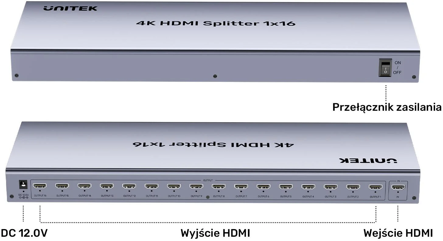 Rozdzielacz HDMI Unitek 4K 1 wejście 16 wyjść 4K@30Hz