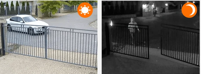 KAMERA ZEWNĘTRZNA GSM NA PODCZERWIEŃ: nagranie z kamery - widok DZIEŃ / NOC