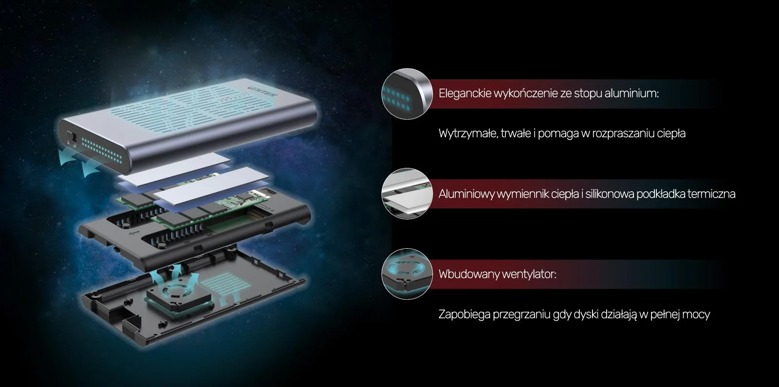 Stacja klonująca Unitek S1206A 2x M.2 PCIe/NVMe 20Gbps