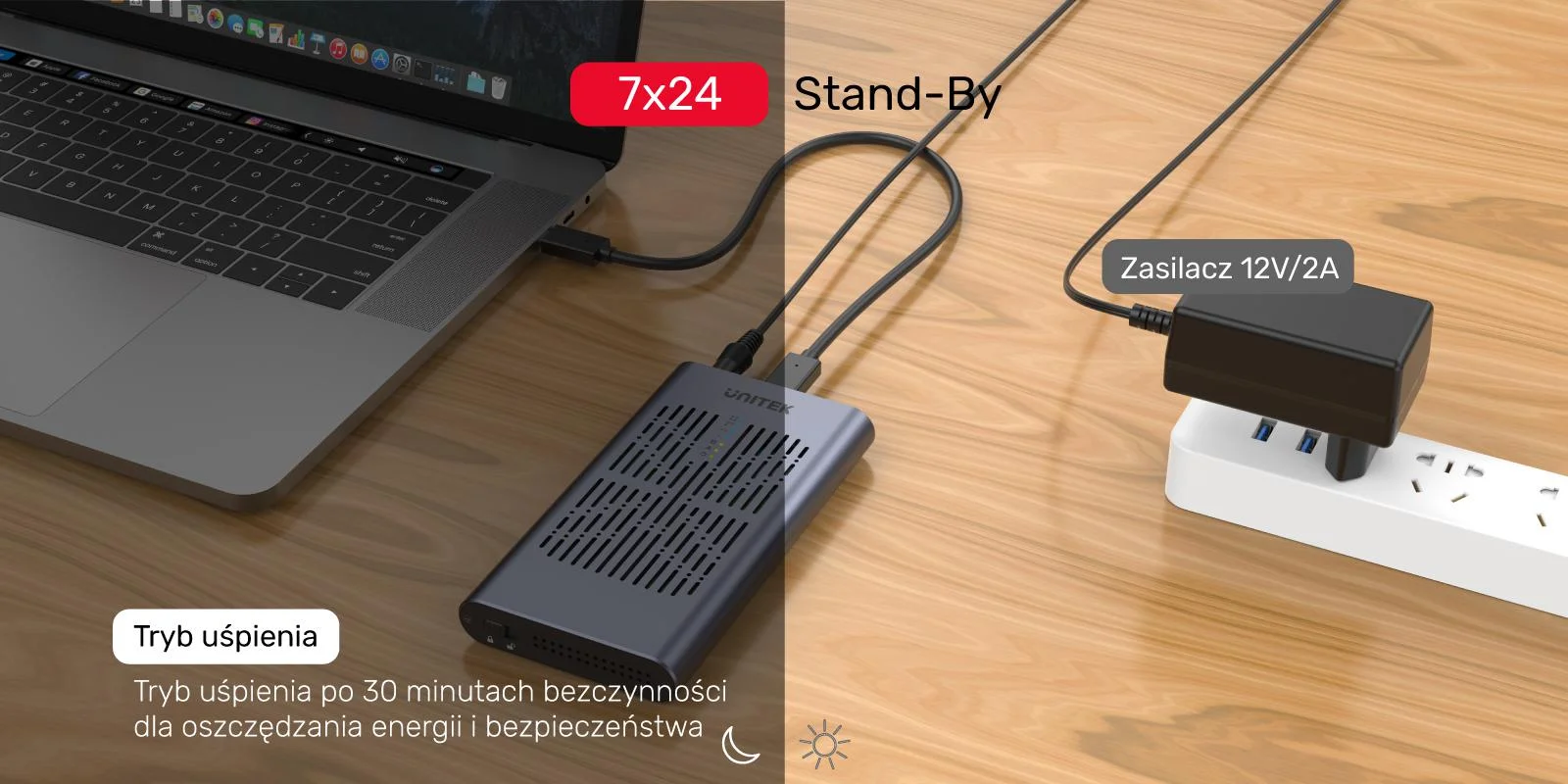 Stacja klonująca Unitek S1206A 2x M.2 PCIe/NVMe 20Gbps