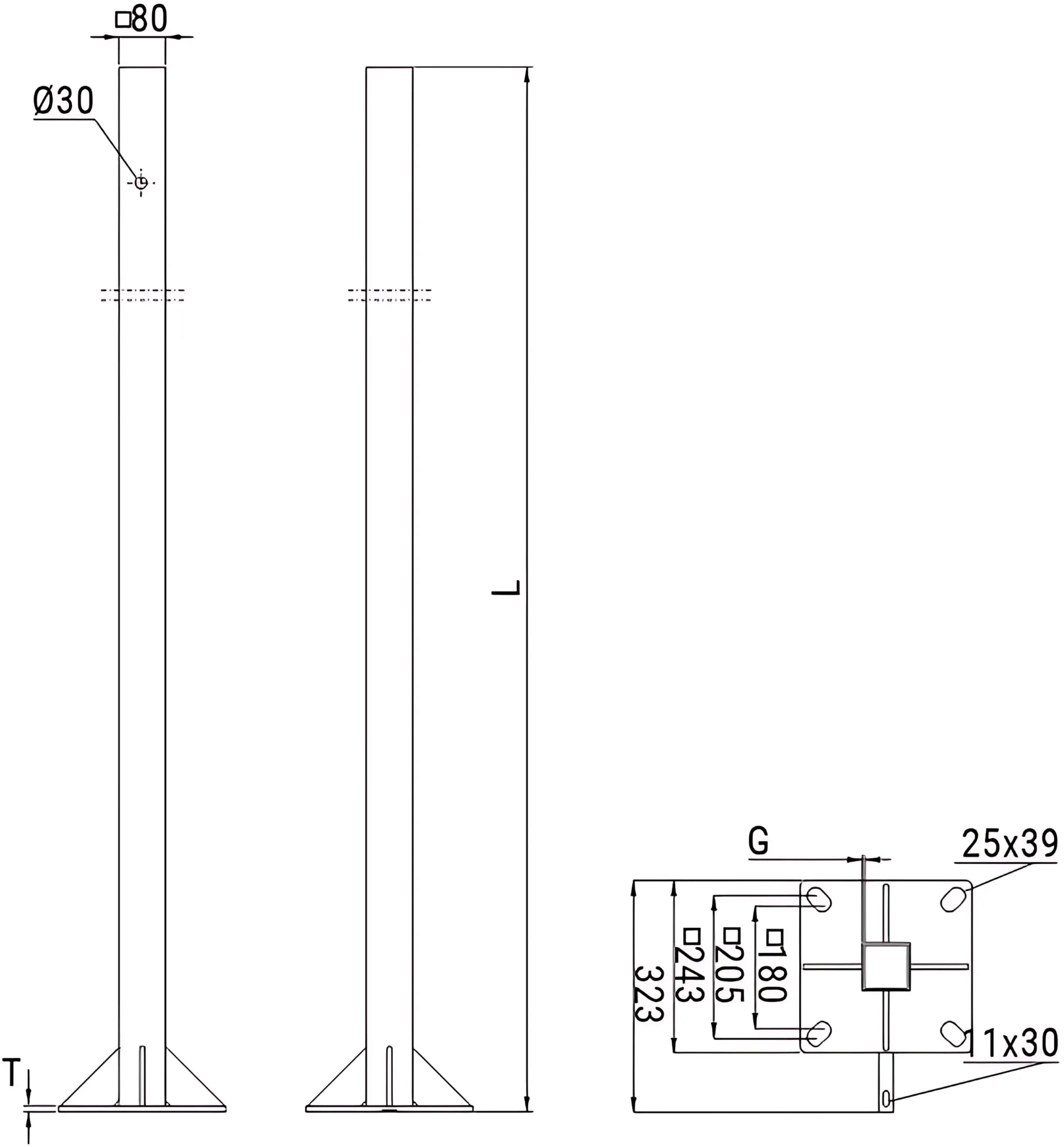 Słup ATS SKAMP1/4 pod montaż kamer CCTV