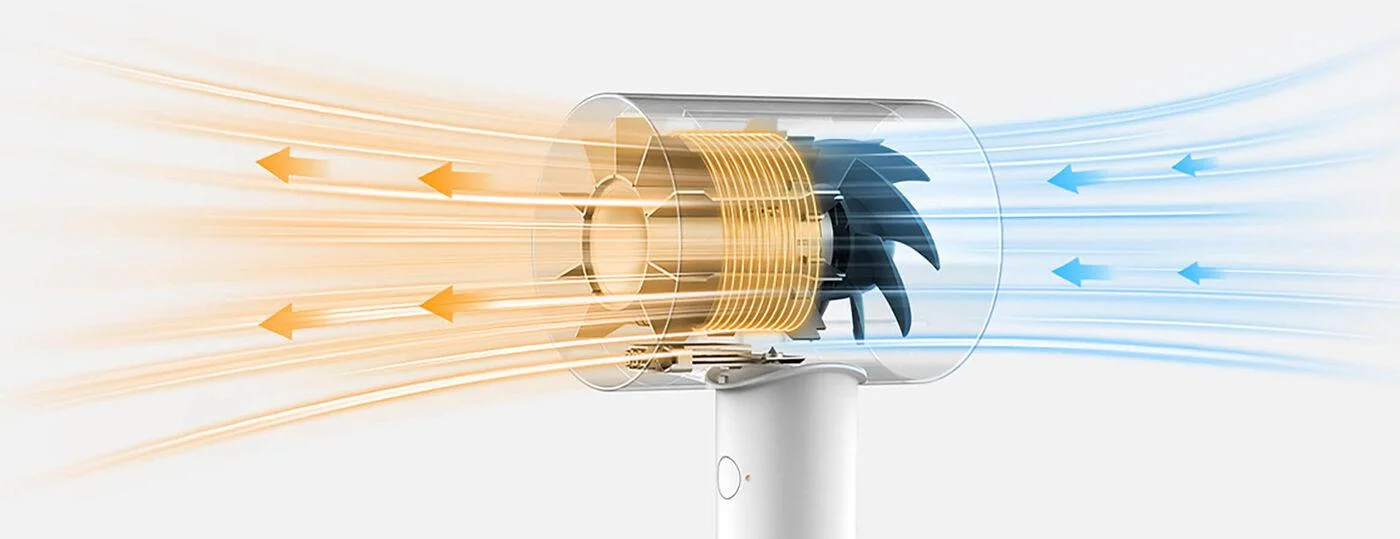 Suszarka Xiaomi Water Ionic Hair Dryer H500 - ogromna prędkość przepływu powietrza bez udziału wysokiej temperatury