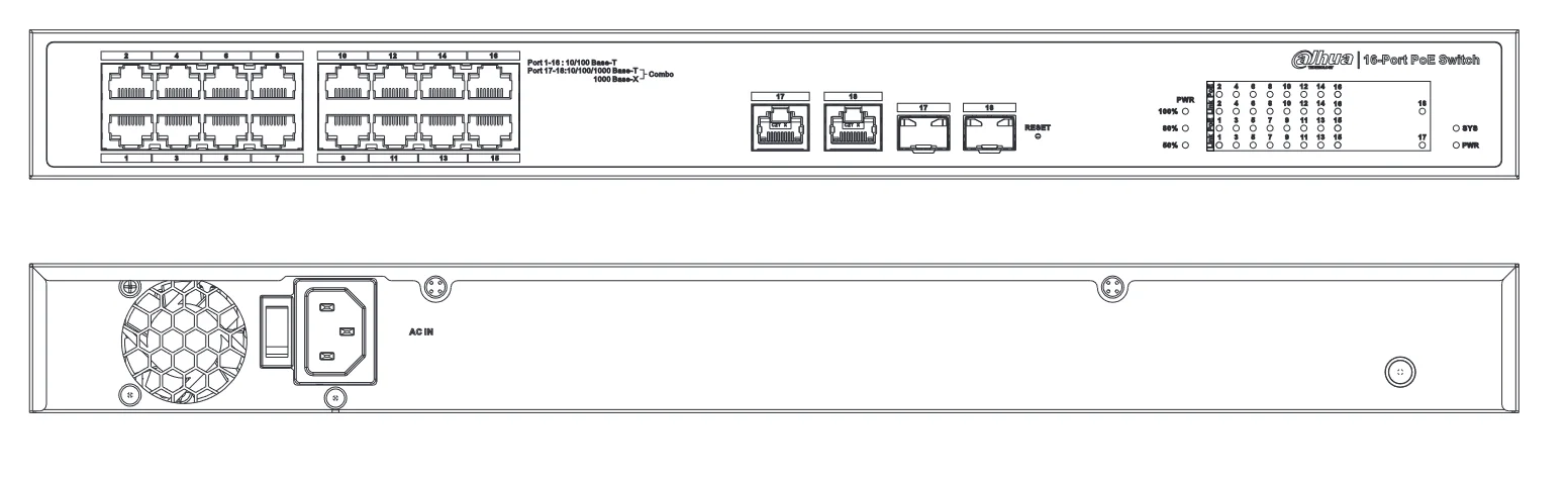 SWITCH DAHUA S4101-16ET2GF-240-C