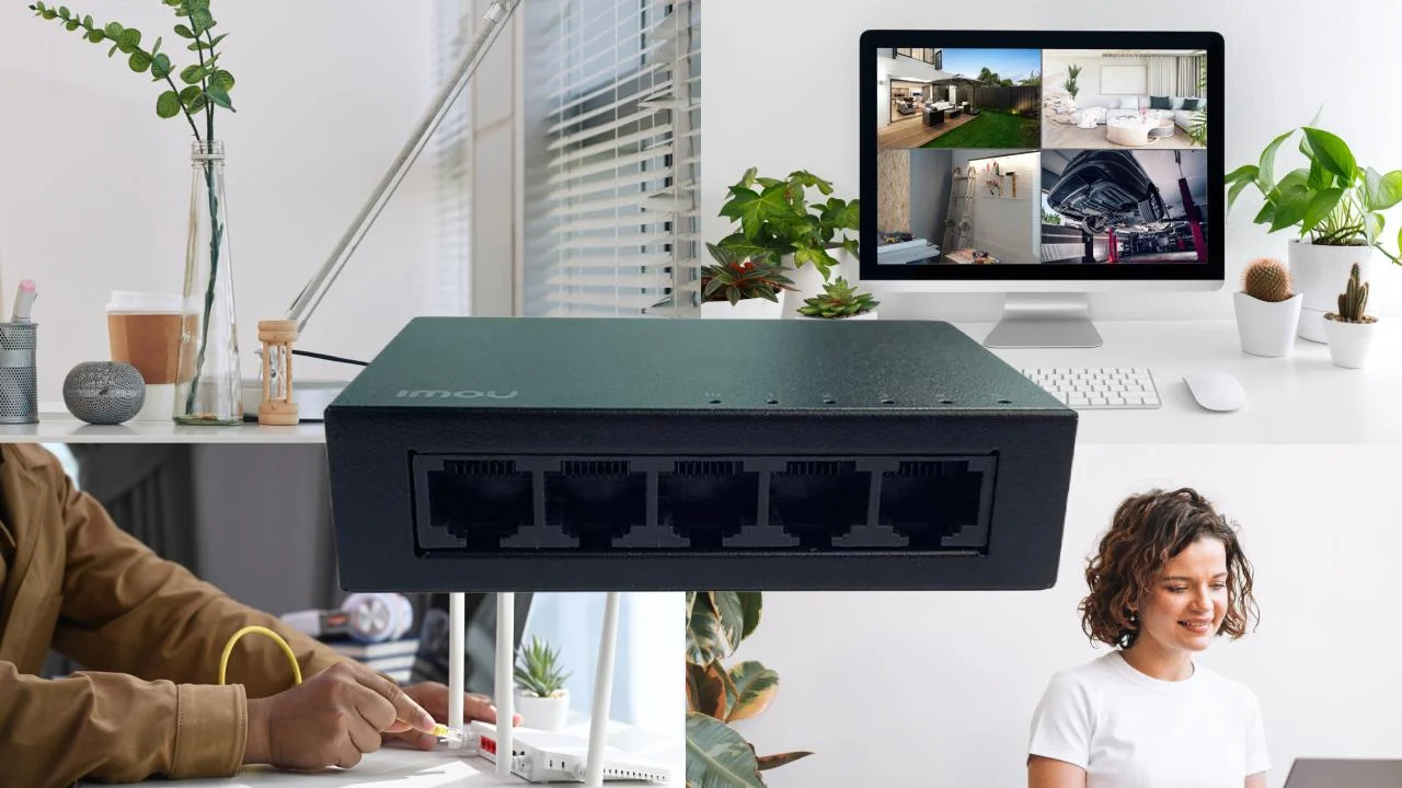 5-portowy switch Imou SF105 100Mb/s - wybierz trwały i zabezpieczony switch w metalowej obudowie