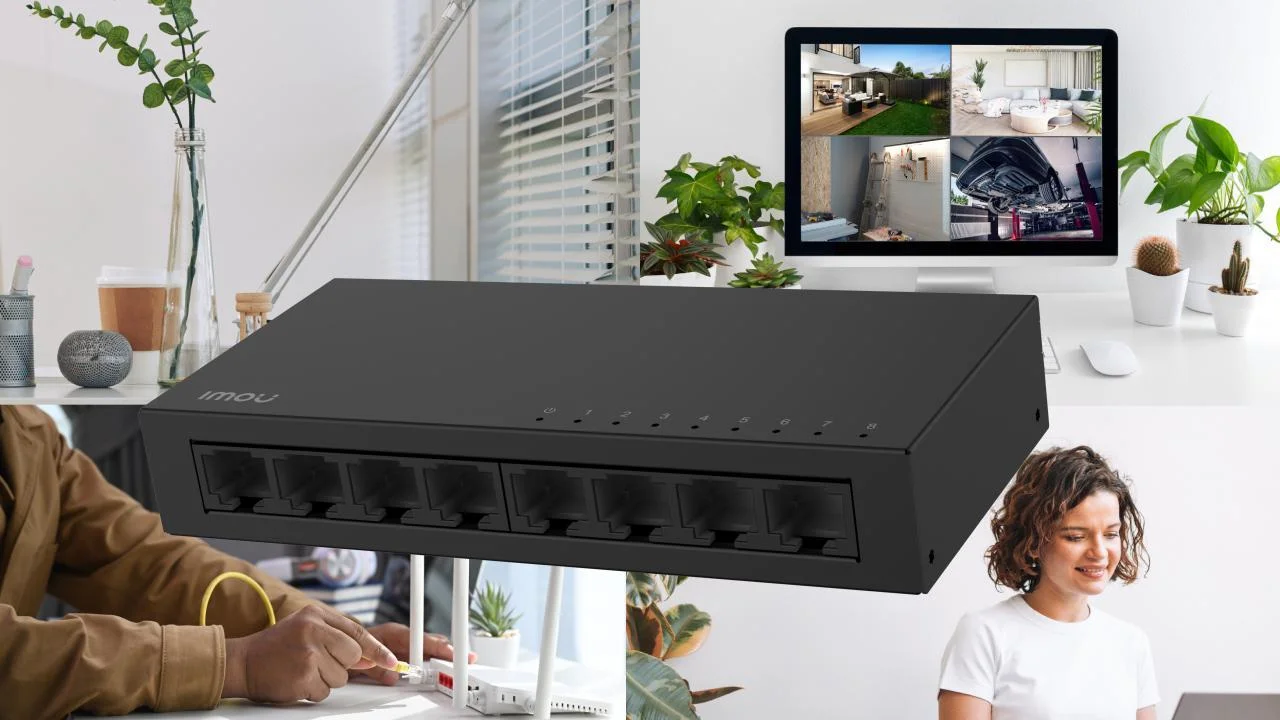 8-portowy switch Imou SF108 100Mb/s - wybierz trwały i zabezpieczony switch w metalowej obudowie