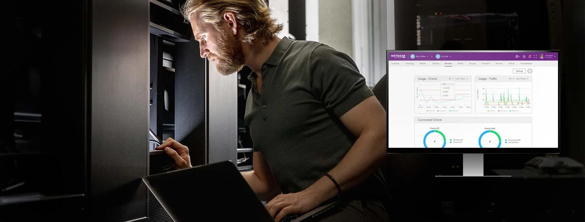 52-portowy inteligentny przełącznik Netgear GS752TP-300EUS 48x Gigabit PoE+ z 4 dodatkowymi portami SFP (380W) zarządzalny zdalnie lub z chmury - przez aplikację NETGEAR Insight