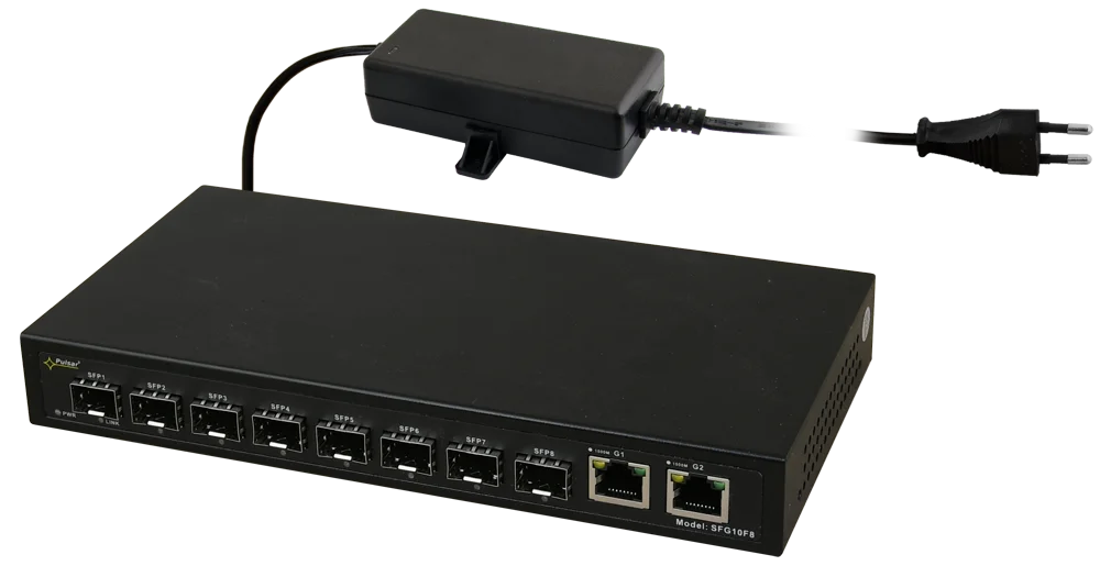 Switch optyczny PULSAR SFG10F8 (8xSFP, 2xRJ45)
