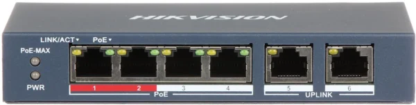 switch poe ds 3e0106p em 6 portowy hikvision 49ca44089eaf4c088fa7de64bdfe4bd8