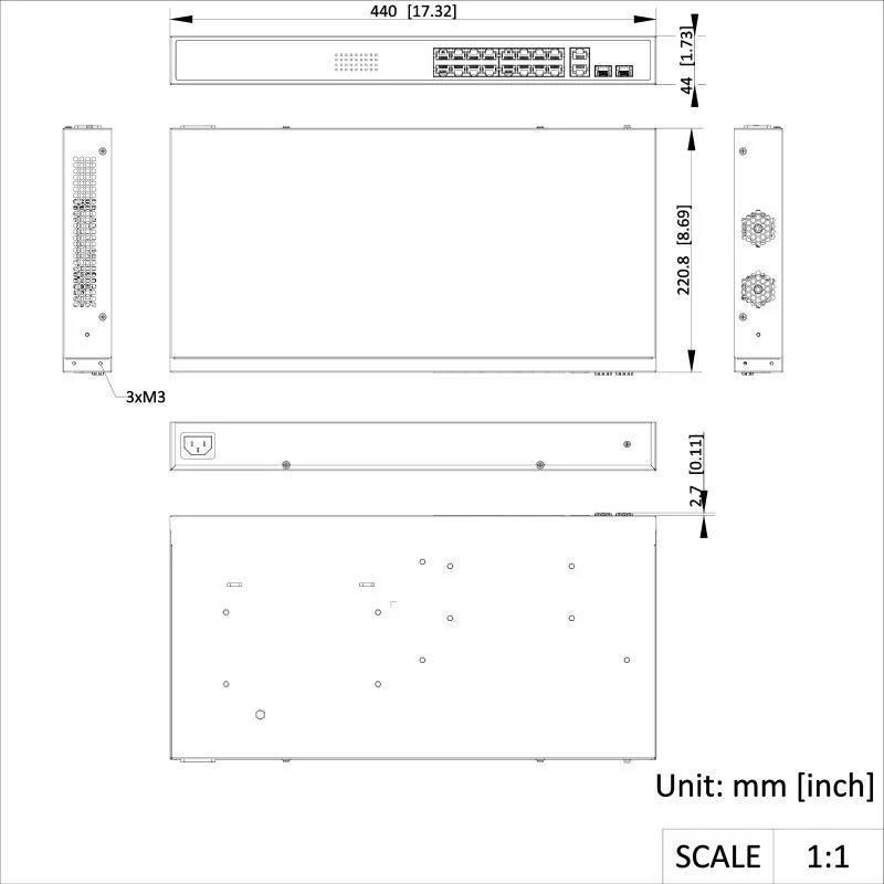 SWITCH POE HIKVISION DS-3E1318P-EI(B)