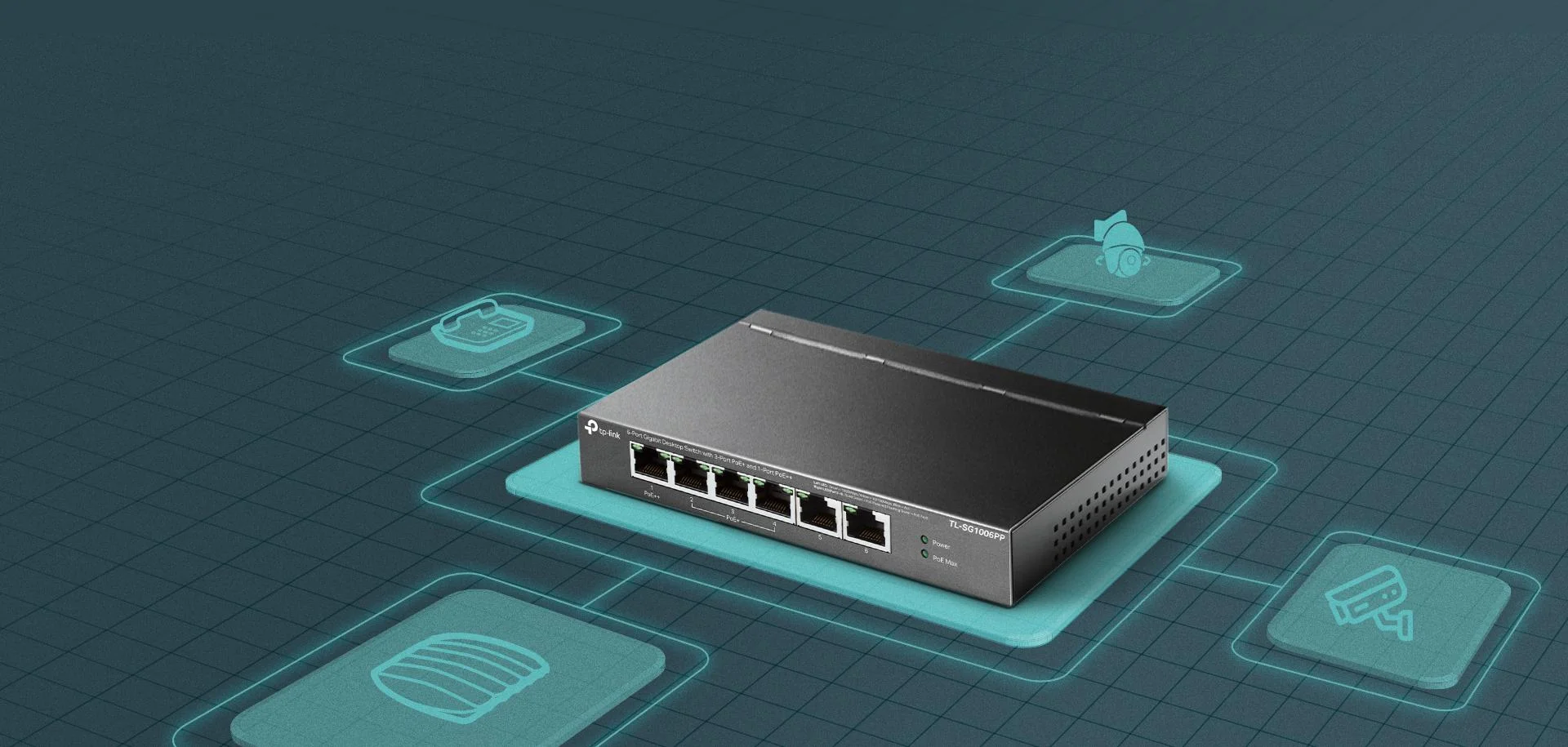 Gigabitowy przełącznik typu Desktop TP-Link TL-SG1006PP - profesjonalny, nowoczesny, 6-portowy, Plug and Play