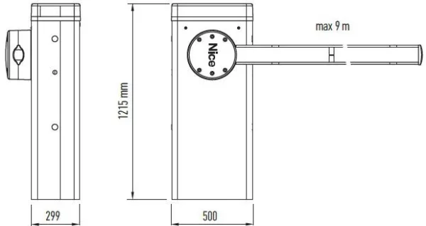 szlaban nice l bar zestaw do 9 metrow faf33ec06c6f403696d58c1c63b9ddab