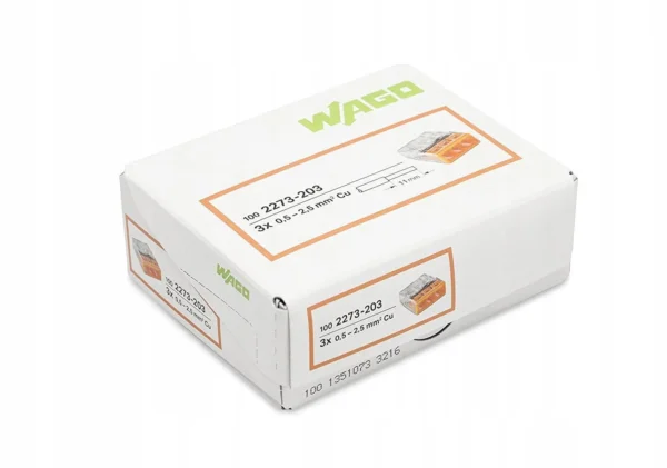 szybkozaczka uniwersalna drut 3x 05 25mm2 wago 2273 203 100s ad6d40a8fd8343b3b284c9650e5b1ac6
