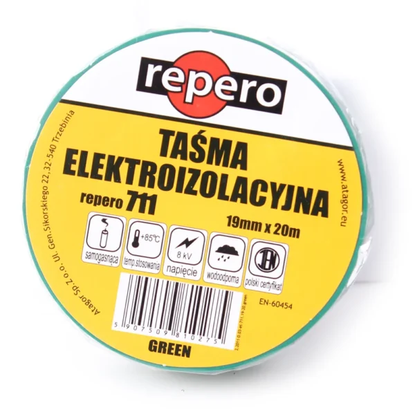 tasma izolacyjna repero 711e zielona 19mmx20m 929078a9fd914a069cc0de7fd72ca646