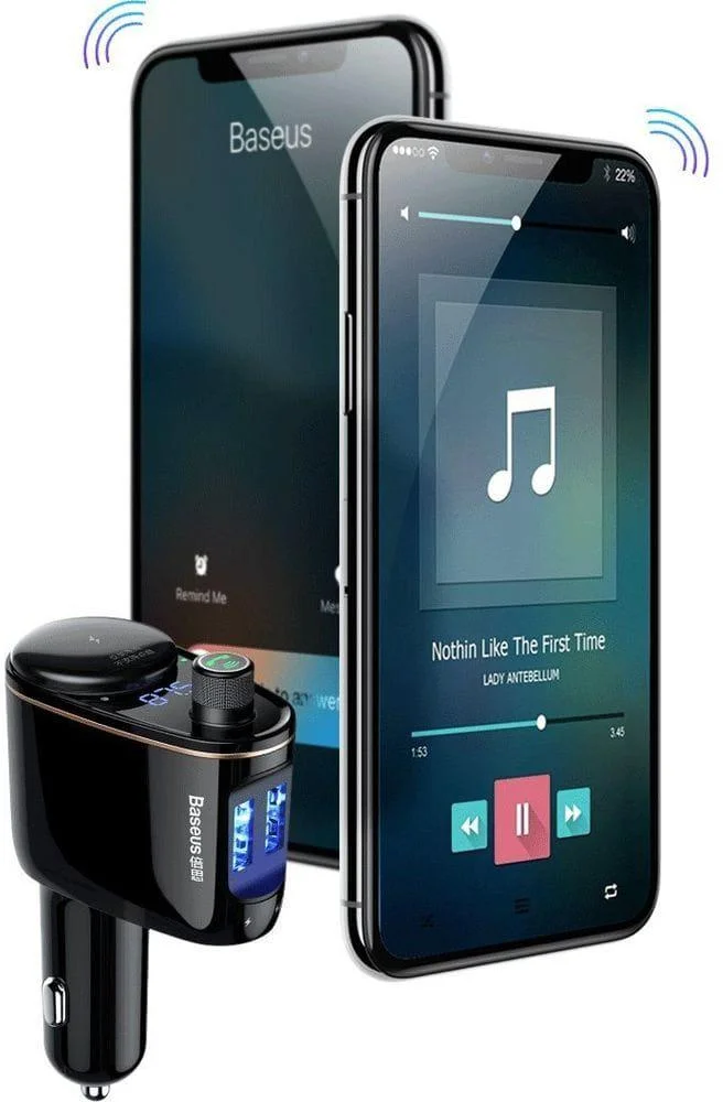 TRANSMITER FM ŁADOWARKA SAMOCHODOWA Baseus Enjoy S-06 3.4A 2x USB-A BT 4.2